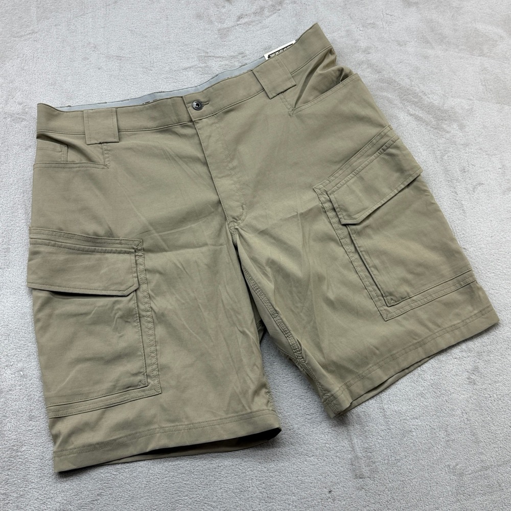 Duluth Trading Cargo Shorts Men 40 Khaki DuluthFlex DOTF Relaxed Fit 11" Inseam